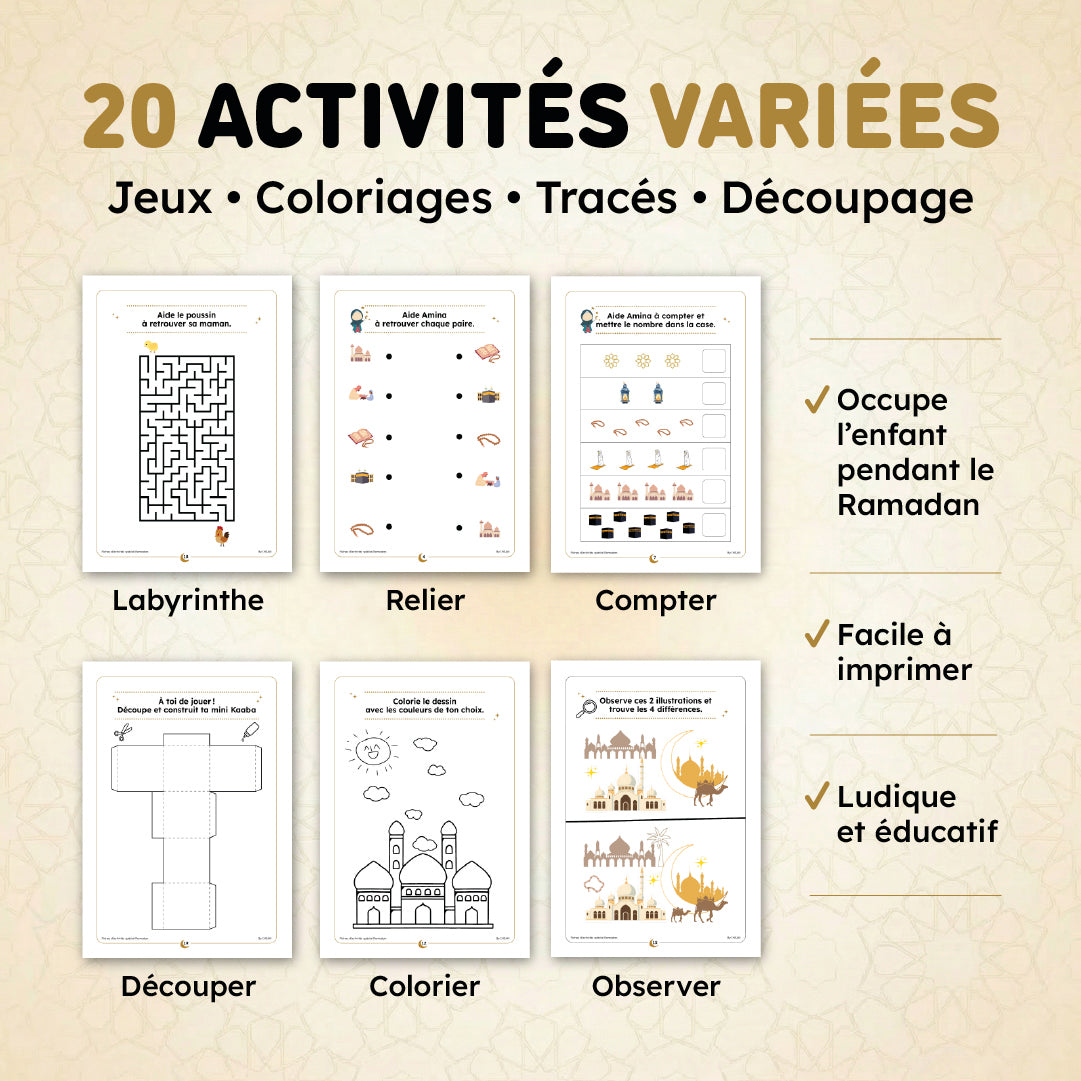 Pack 20 Fiches d’activités à Imprimer - RAMADAN